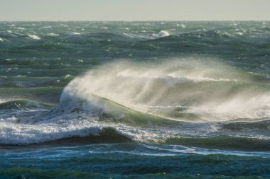 Stormy Sea with Strong Waves in Peninsula Valds, Patagonia.