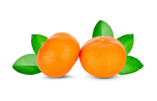 Orang Fruit Isolate Orange Leaves Isolated White — Stock Photo, Image