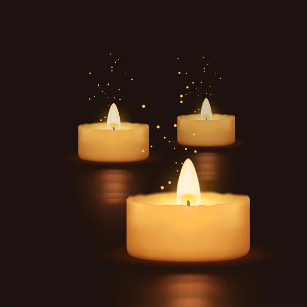 Kerze auf Wasser — Stockvektor