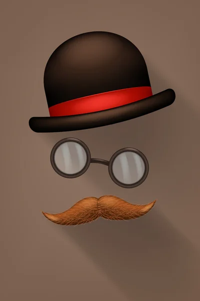 Chapeau de lunettes mustzhe — Image vectorielle