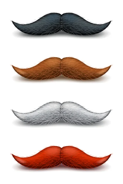 Conjunto de bigode colorido —  Vetores de Stock