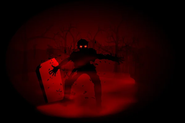 Zombie dans les bois — Image vectorielle