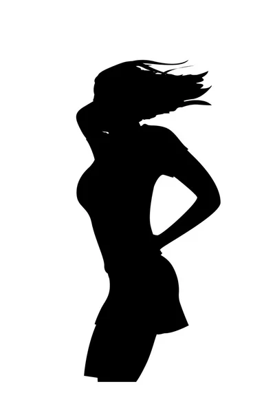 Obraz z dziewczyna silhouette — Wektor stockowy