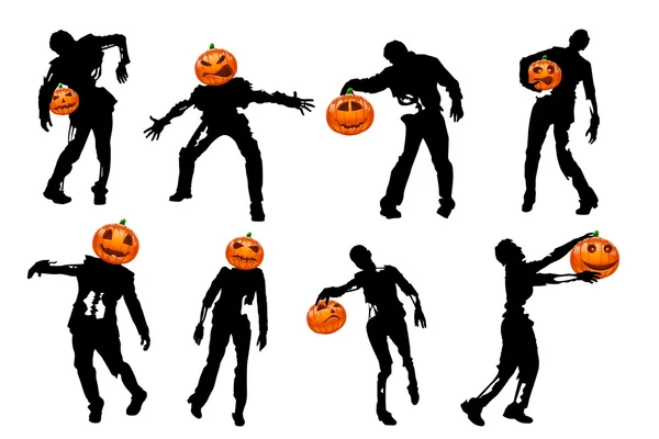 Halloweeen pumpkin silhouette — стоковый вектор