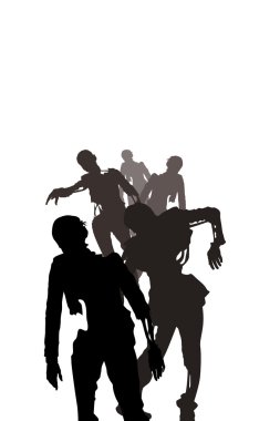 zombies on white clipart