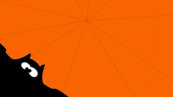 Svart bat på orange — Stock vektor
