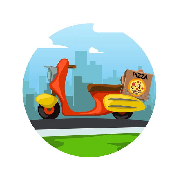 Pizza motocicleta 03 — Vector de stock