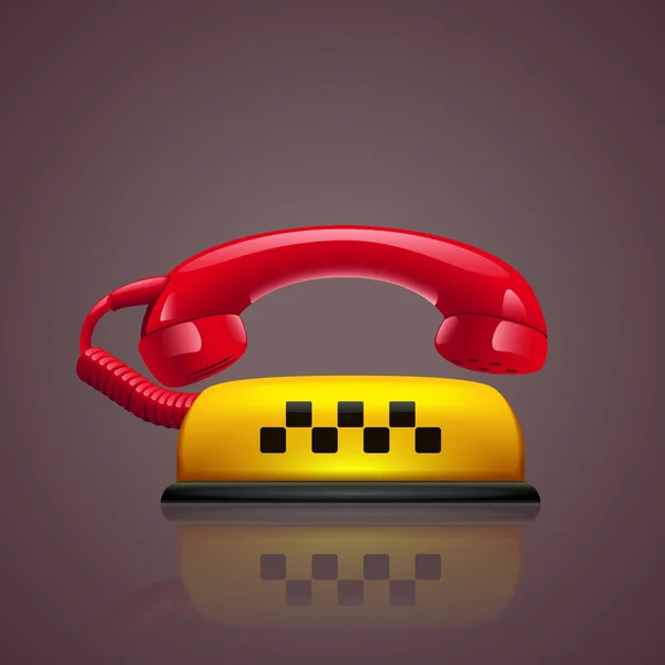 Röd telefon taxi symbol — Stock vektor