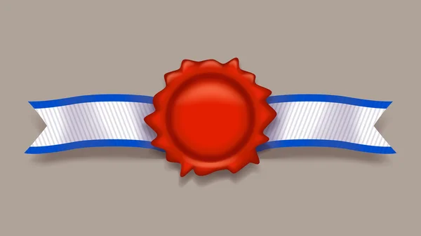 Червона марка зі стрічкою — стоковий вектор
