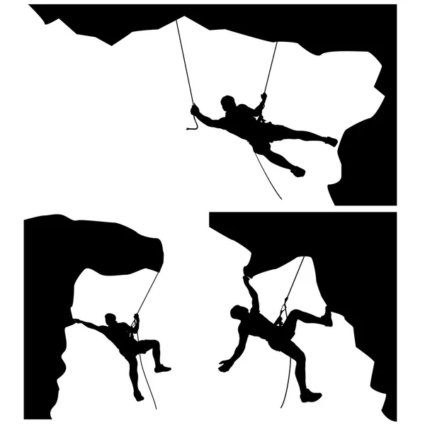 Climber in rocks 01 — Stock Vector