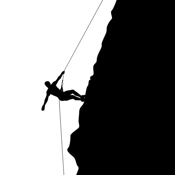 Climber in rocks 03 — Stock Vector