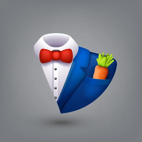 Tuxedo niebieski symbol — Wektor stockowy