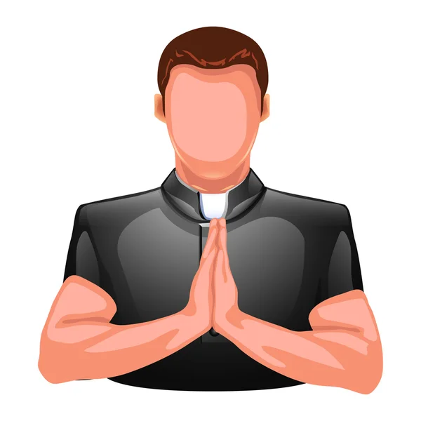 Modląc się sylwetka kapłana — Wektor stockowy