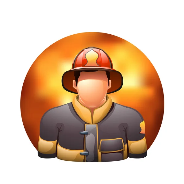 Brandman med eld — Stock vektor