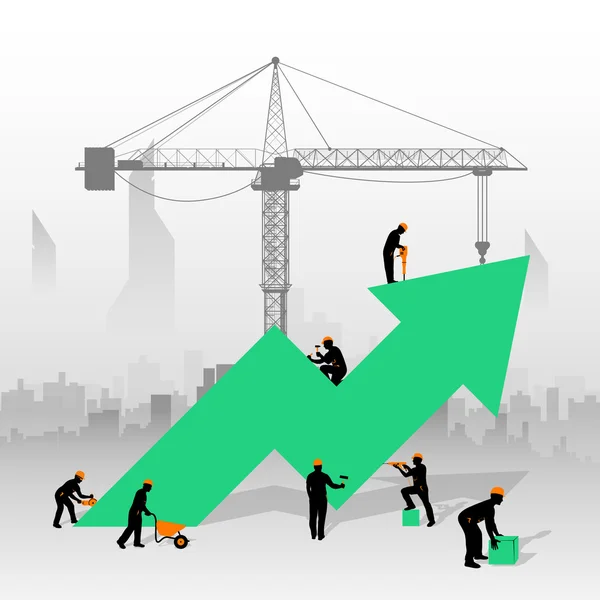Builders arrow silhouette — Stock Vector
