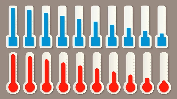 Thermometer set percentage — Stock Vector