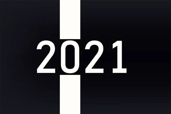 Nowoczesny 2021 z numerem roku białej linii — Wektor stockowy