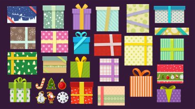 Çeşitli şekiller ve renkler ön görünümü sunar