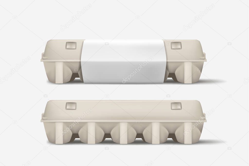 isolated closed gray eggs box on white