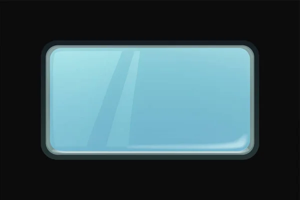 Modern round rectangle shape transparent glass window — Stock Vector