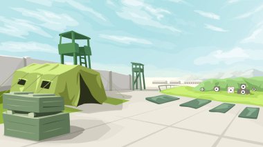 big military training base green color clipart