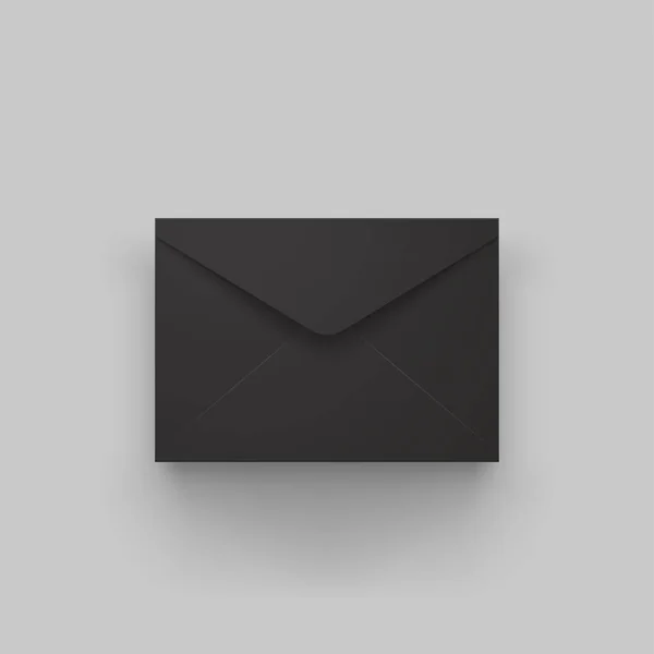 Courrier fermé de couleur noire sur le dos gris — Image vectorielle