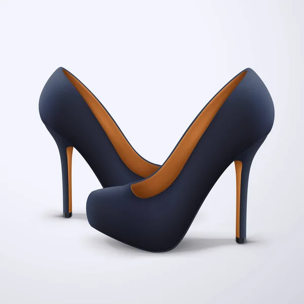 Женская пара стильных туфель вид сбоку — стоковый вектор