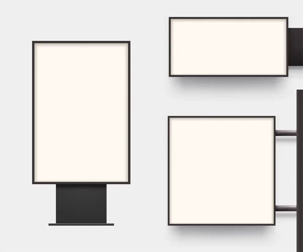 Cajas de luz realistas en conjunto vista frontal — Vector de stock