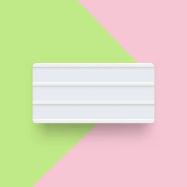 Caja de luz de color blanco en la espalda colorida — Vector de stock