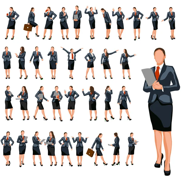 Mujer de negocios conjunto 4 — Vector de stock