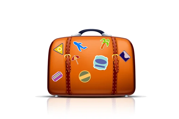 Suitcase island travel — Stock Vector