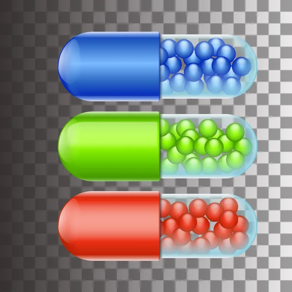 Tres pastillas — Vector de stock