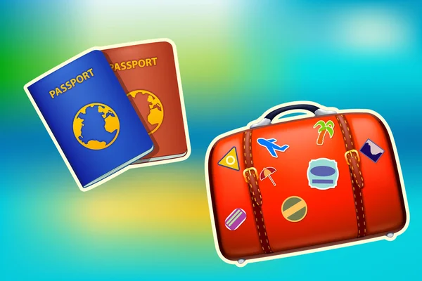 Passaporto caso di viaggio — Vettoriale Stock