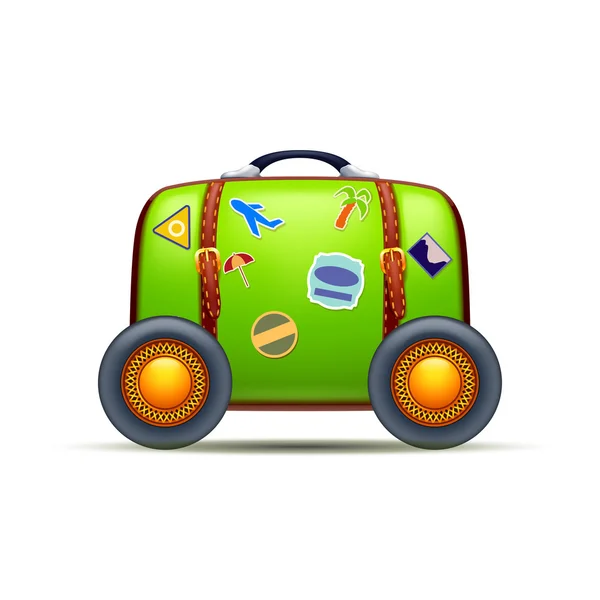 Valise sur roues — Image vectorielle