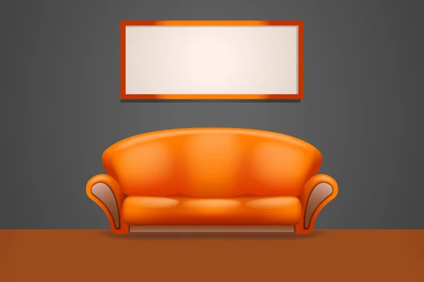 Sofa2 in the room — Stock Vector