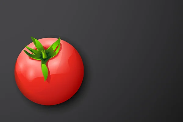 Tomato on dark back — Stock Vector