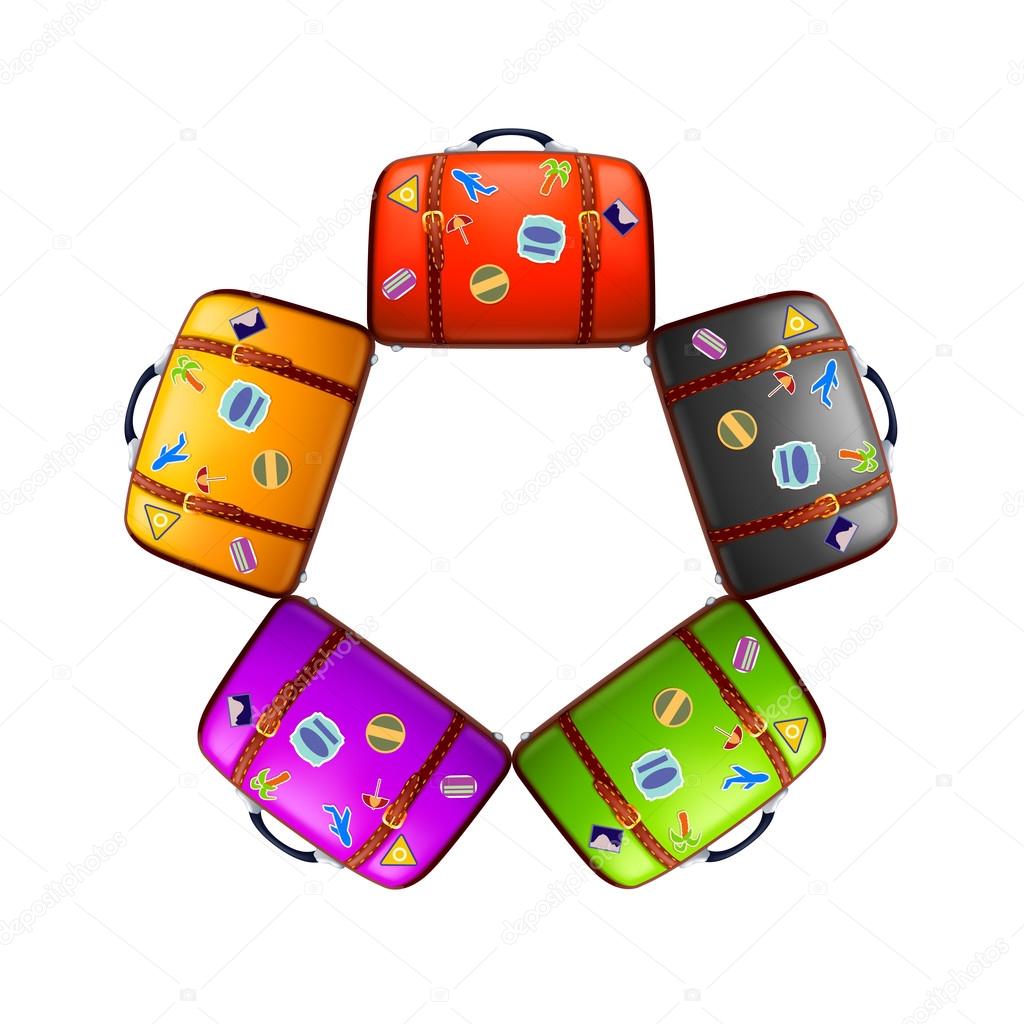 five suitcases