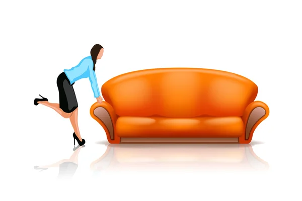 Sofa6 avec femme — Image vectorielle