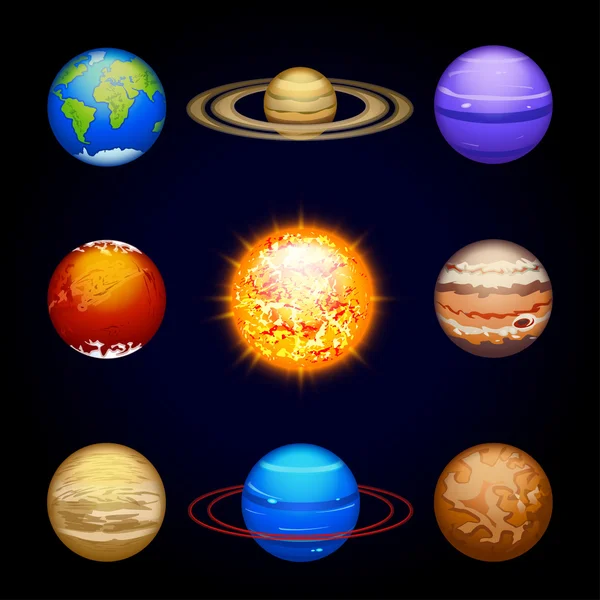 Planetas set1 — Archivo Imágenes Vectoriales