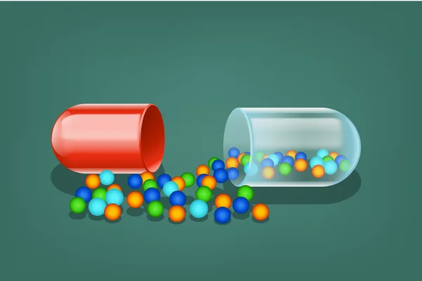 Pílula aberta —  Vetores de Stock