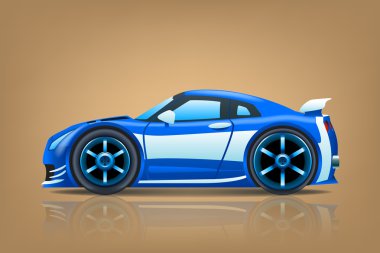 sportcar blue clipart