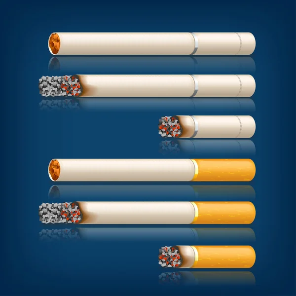 Smoking cigarettes set — Stock Vector