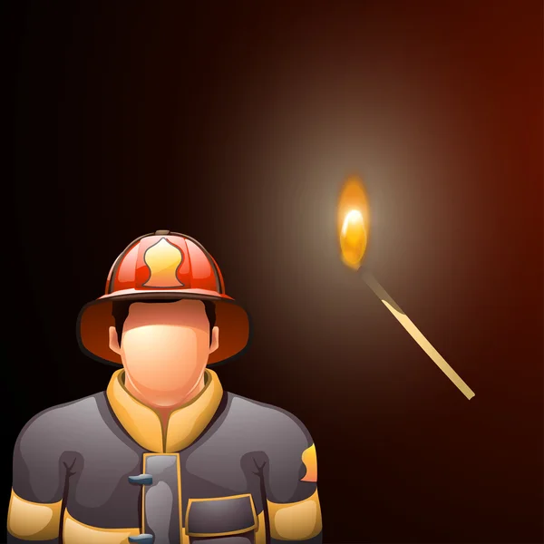 Pompiere e fiammifero — Vettoriale Stock