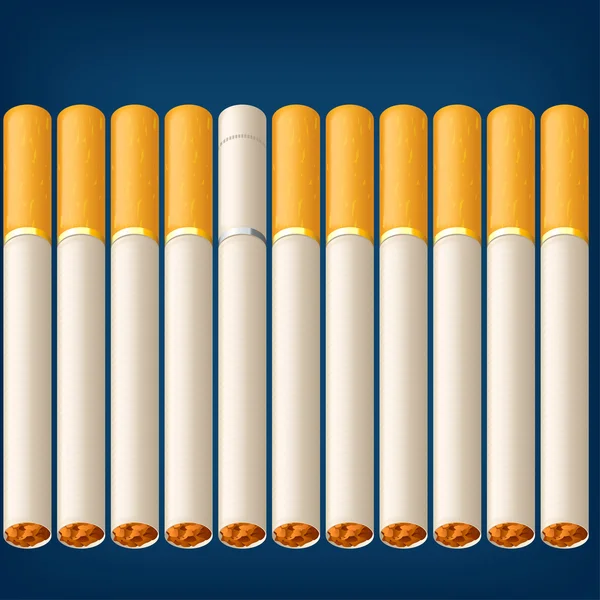 Röka cigaretter en hel — Stock vektor