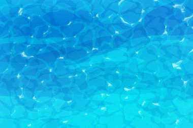 illustration of clear blue water with sunlight reflections and ripple patterns view from top