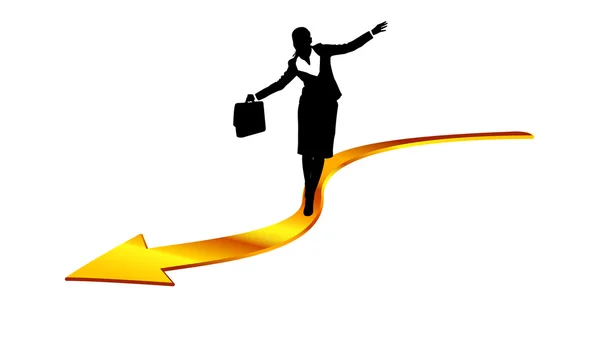 Mujer de negocios flecha4 — Vector de stock