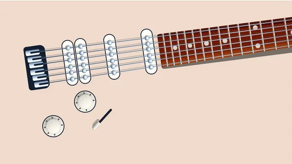 Guitarra espalda electro — Vector de stock