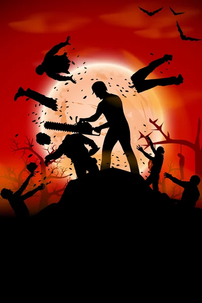 Picture of zombie saw — Stock Vector