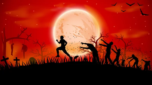 Image de zombie courir — Image vectorielle