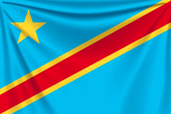 Vissza a zászló Demokratikus Köztársaság Kongói — Stock Vector